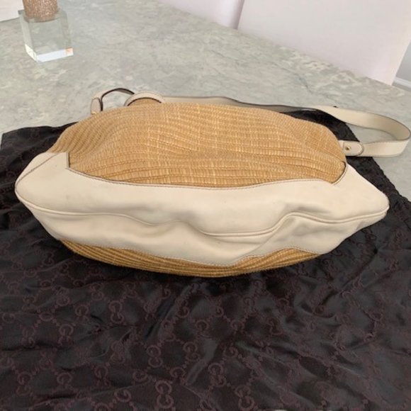 Gucci  Bamboo Handle Cream + Straw Leather and Hobo Bag - Picture 2 of 3